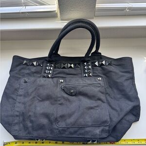 Steve Madden Black Tote with Studded Accents